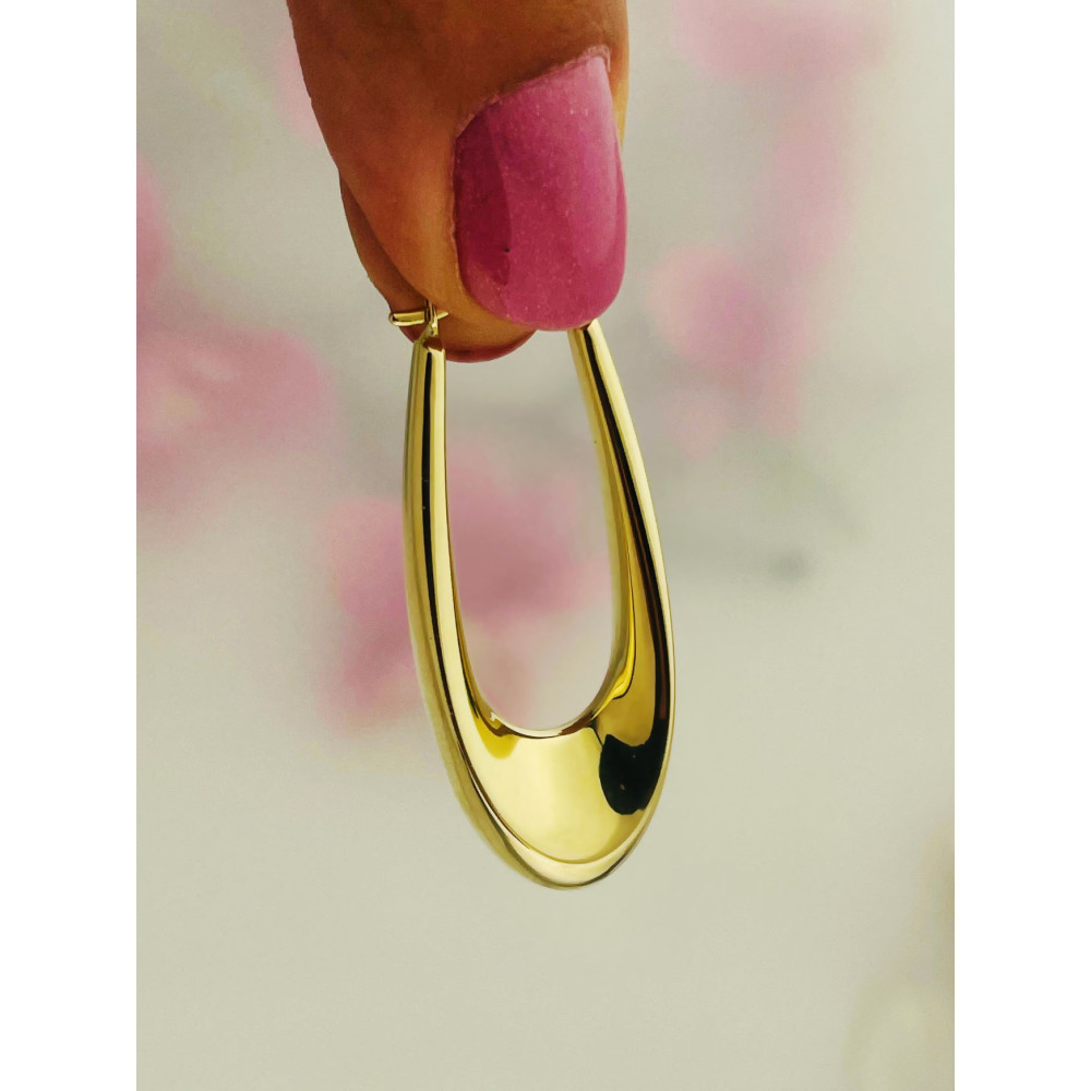 Kreis Creolen Ohrringe Ohrhänger Ohrstecker Ohrschmuck Paar Gelbgold 585er 14KT