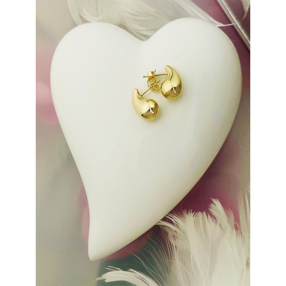 copy of Złote kolczyki kuleczki z cyrkoniami dwukolorowe