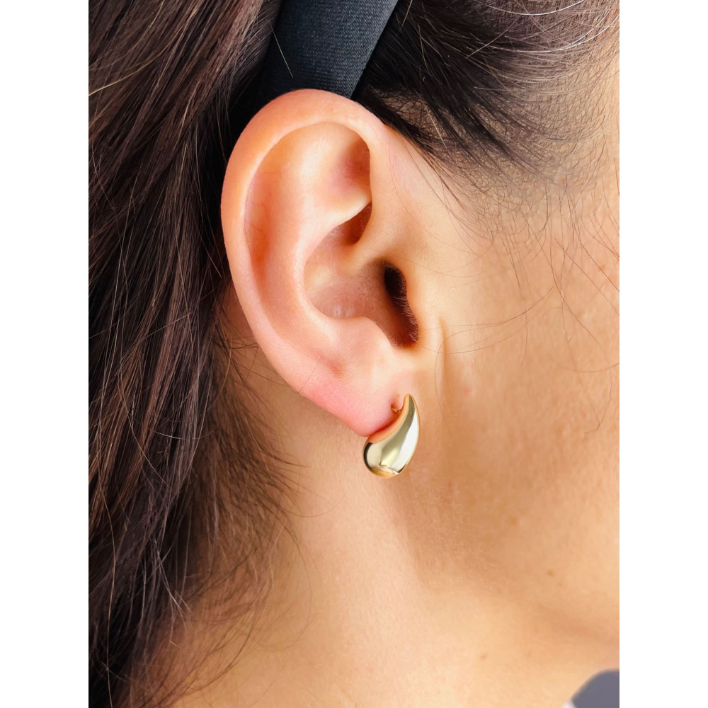 Träne Gold Ohrringe Ohrhänger Ohrstecker Ohrschmuck Paar Gelbgold 585er 14KT