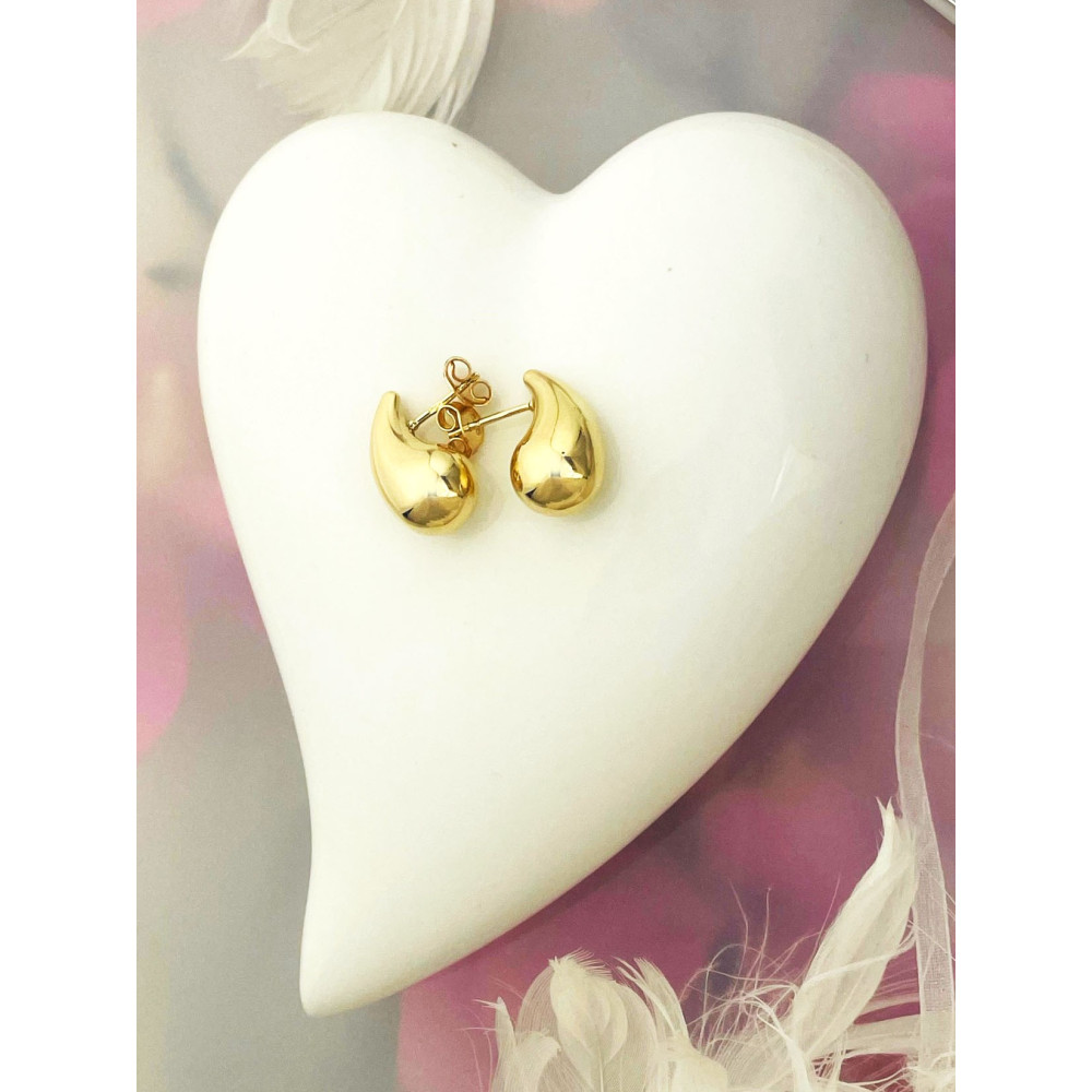 Träne Gold Ohrringe Ohrhänger Ohrstecker Ohrschmuck Paar Gelbgold 585er 14KT