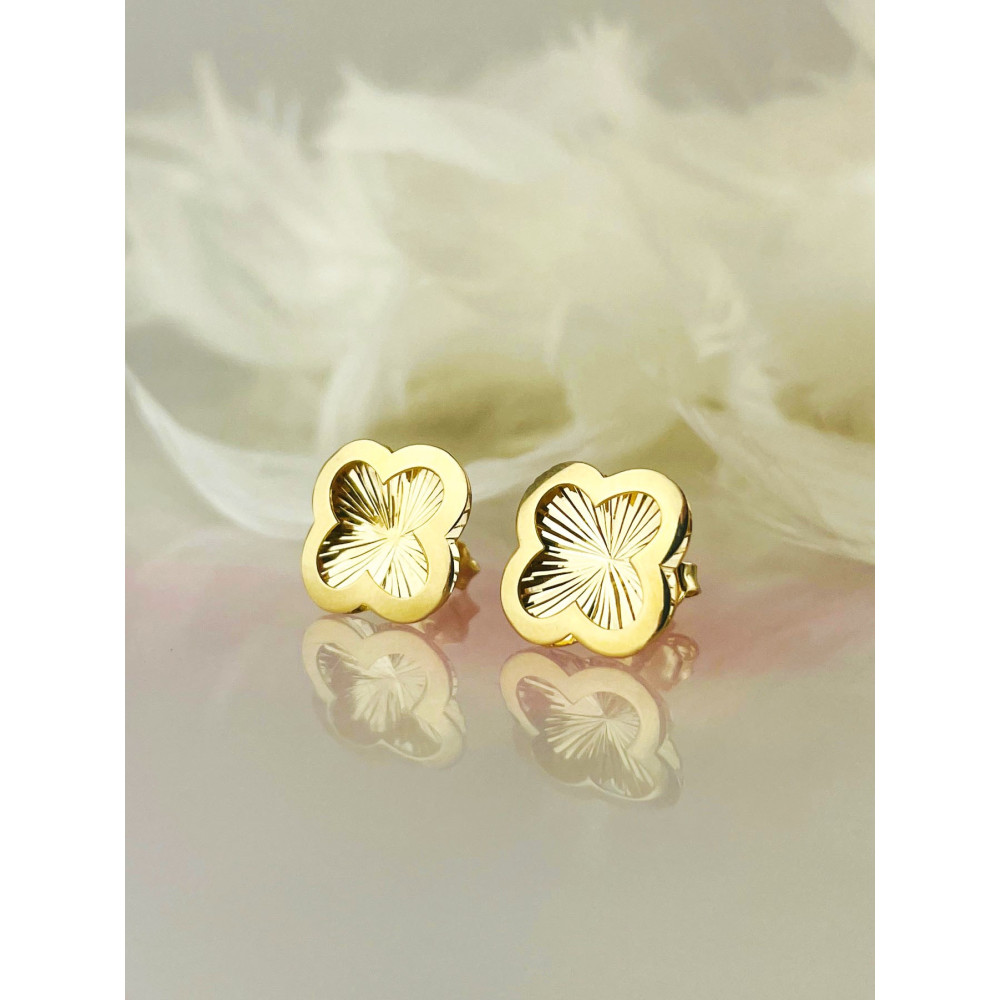 copy of Złote kolczyki kuleczki z cyrkoniami dwukolorowe