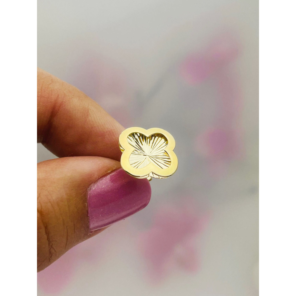 Kleeblatt Ohrringe Ohrhänger Ohrstecker Ohrschmuck Paar Gelbgold 585er 14KT