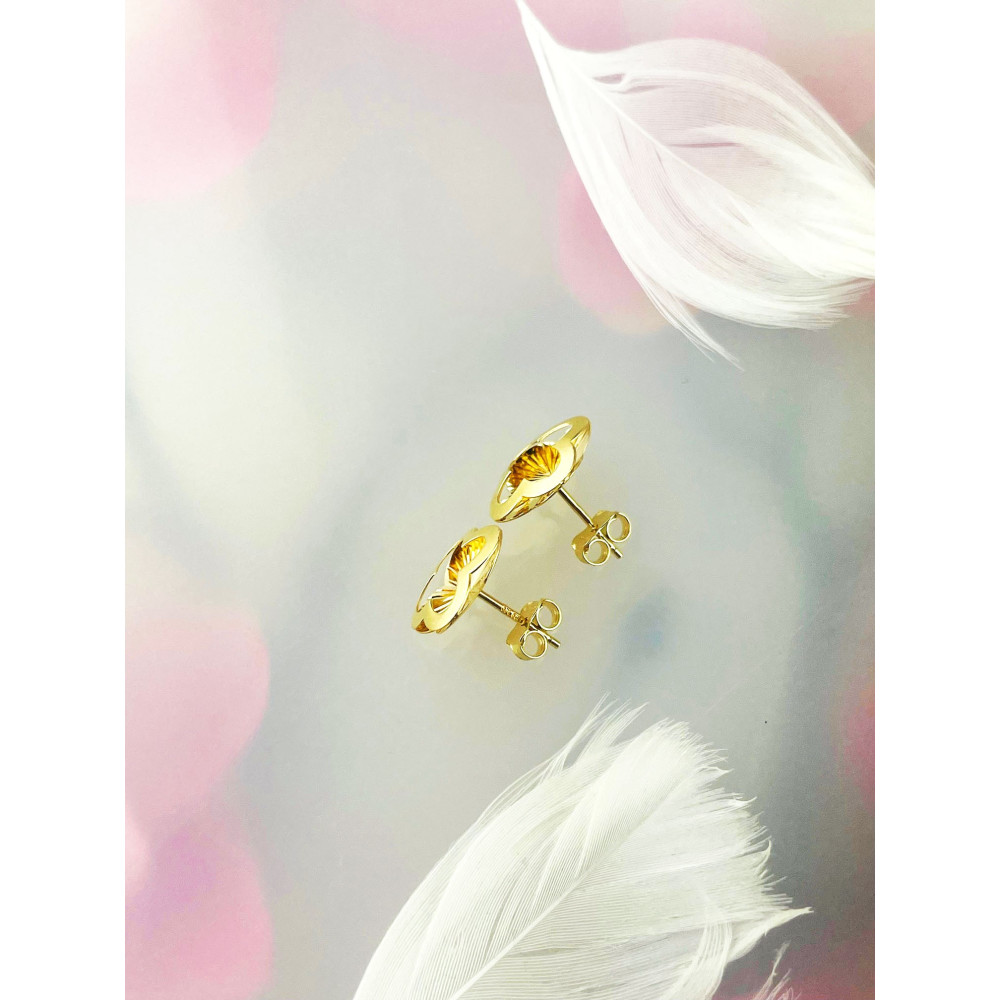 copy of Złote kolczyki kuleczki z cyrkoniami dwukolorowe