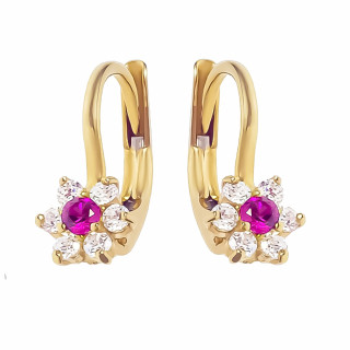 Gold Ohrringe Blumen Mit Zirkonia Ohrhänger Ohrstecker Ohrschmuck Paar Gelbgold