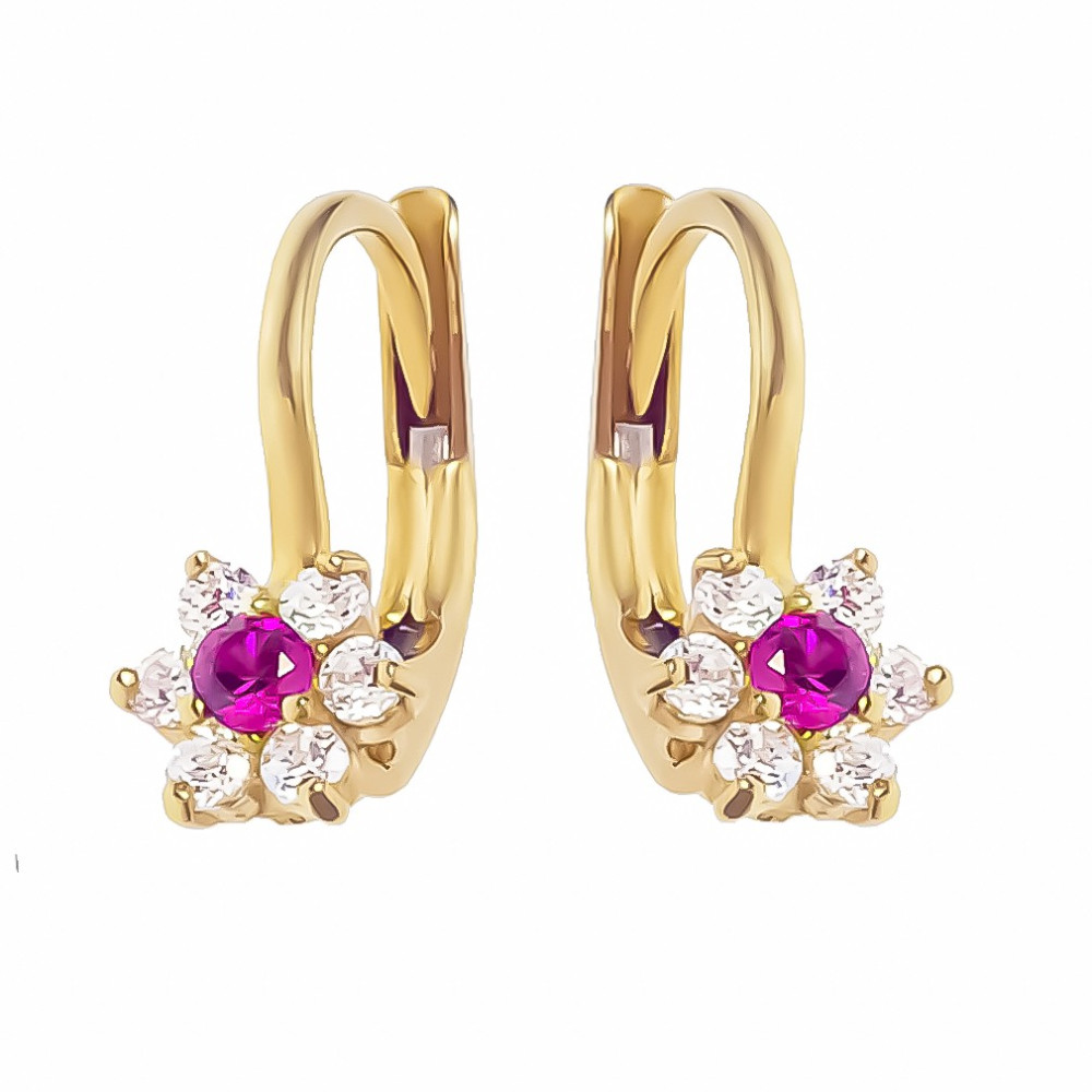 copy of Złote kolczyki kuleczki z cyrkoniami dwukolorowe