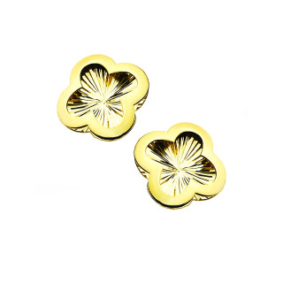Kleeblatt Ohrringe Ohrhänger Ohrstecker Ohrschmuck Paar Gelbgold 585er 14KT