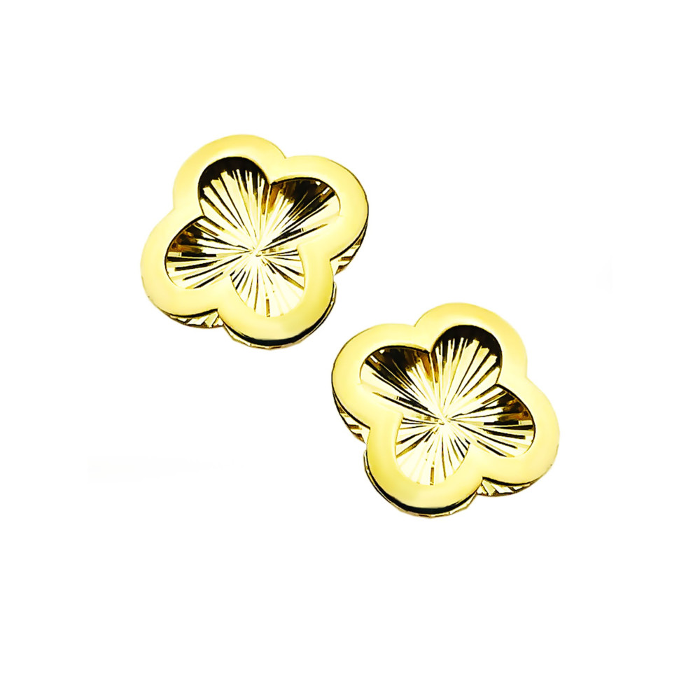 copy of Złote kolczyki kuleczki z cyrkoniami dwukolorowe