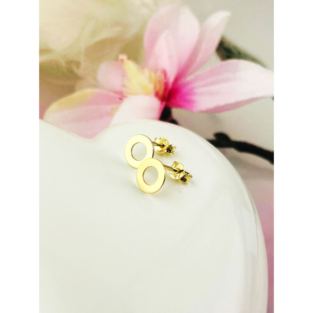 Kreis Creolen Ohrringe Ohrhänger Ohrstecker Ohrschmuck Paar Gelbgold 585er 14KT