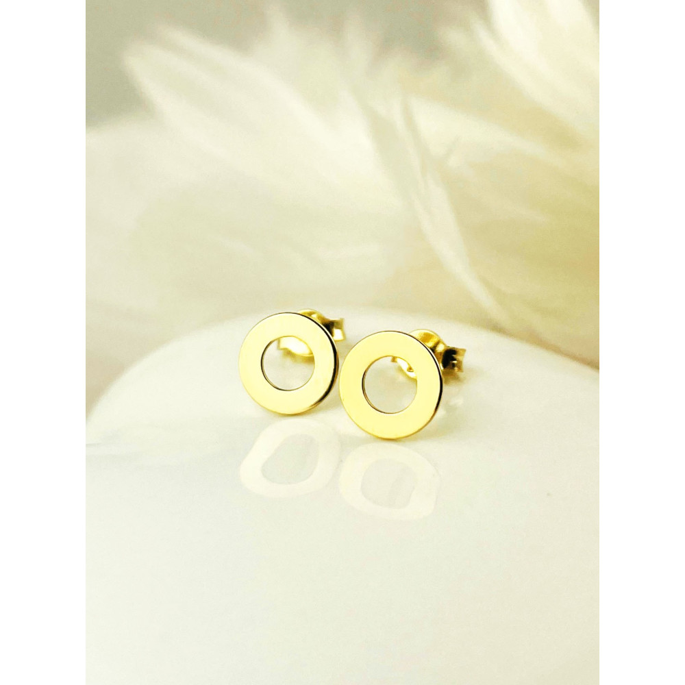 copy of Złote kolczyki kuleczki z cyrkoniami dwukolorowe