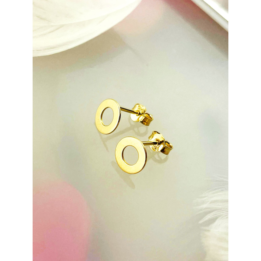 Kreis Creolen Ohrringe Ohrhänger Ohrstecker Ohrschmuck Paar Gelbgold 585er 14KT