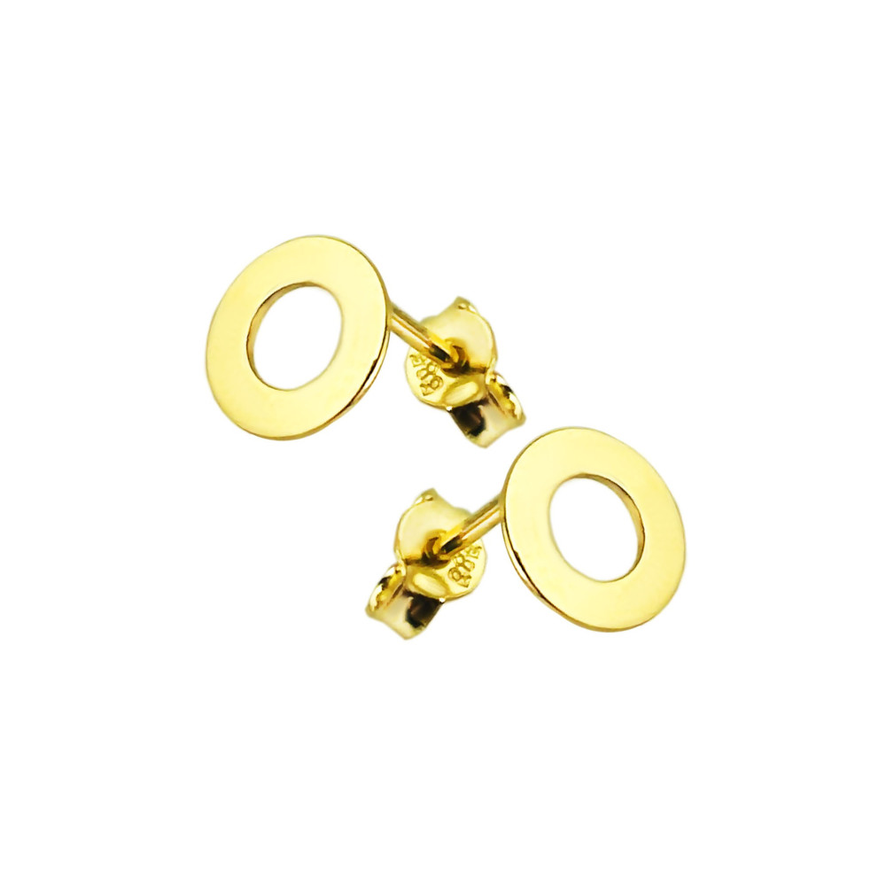 Kreis Creolen Ohrringe Ohrhänger Ohrstecker Ohrschmuck Paar Gelbgold 585er 14KT