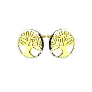 copy of Złote kolczyki kuleczki z cyrkoniami dwukolorowe