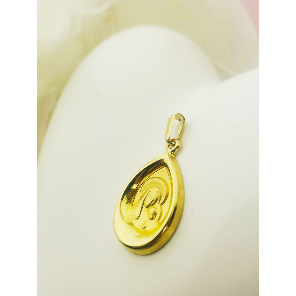 Anhänger Madonna Maria mit Jesuskind Kettenanhänger Gelbgold