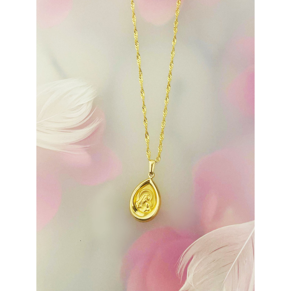 Anhänger Madonna Maria mit Jesuskind Kettenanhänger Gelbgold