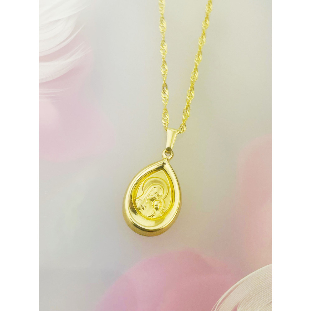 Anhänger Madonna Maria mit Jesuskind Kettenanhänger Gelbgold