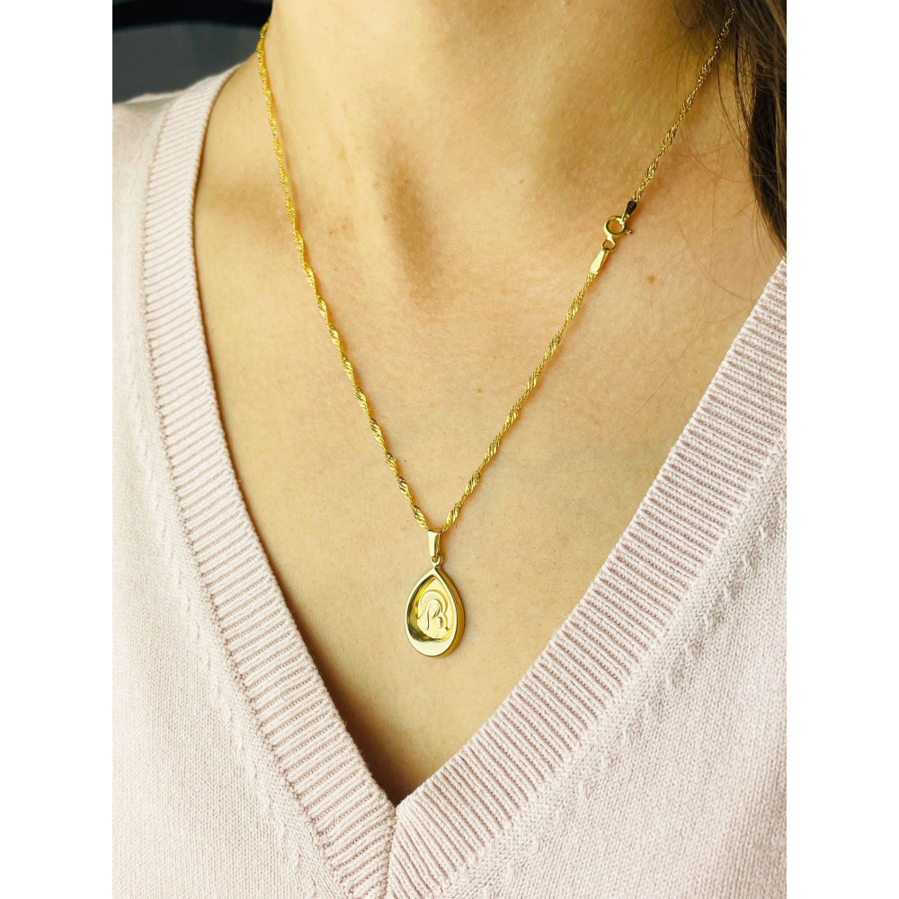 Anhänger Madonna Maria mit Jesuskind Kettenanhänger Gelbgold