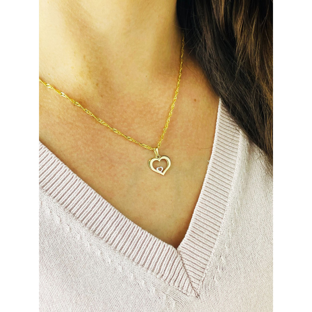 Anhänger Kettenanhänger Gelbgold Goldanhänger Herz Gold 585er 14KT