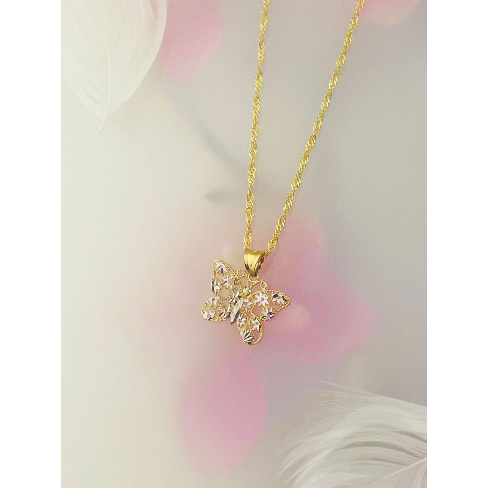 Schmetterling Anhänger Kettenanhänger Gelbgold Goldanhänger Schmetterling 585er 14KT