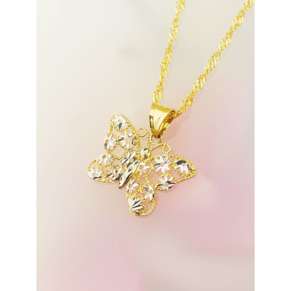 Schmetterling Anhänger Kettenanhänger Gelbgold Goldanhänger Schmetterling 585er 14KT
