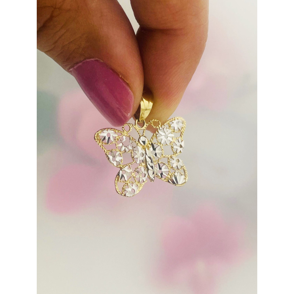 Schmetterling Anhänger Kettenanhänger Gelbgold Goldanhänger Schmetterling 585er 14KT