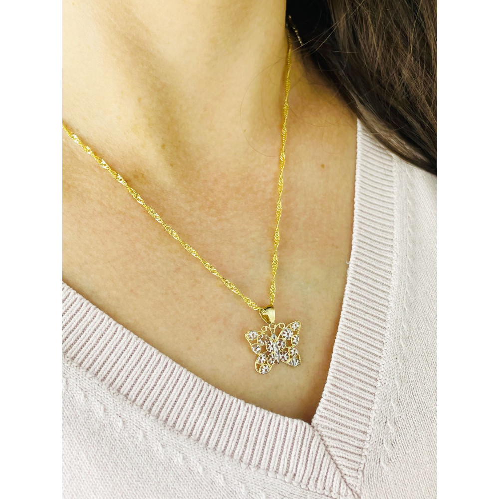 copy of Złoty wisiorek zawieszka rozeta ażurowa