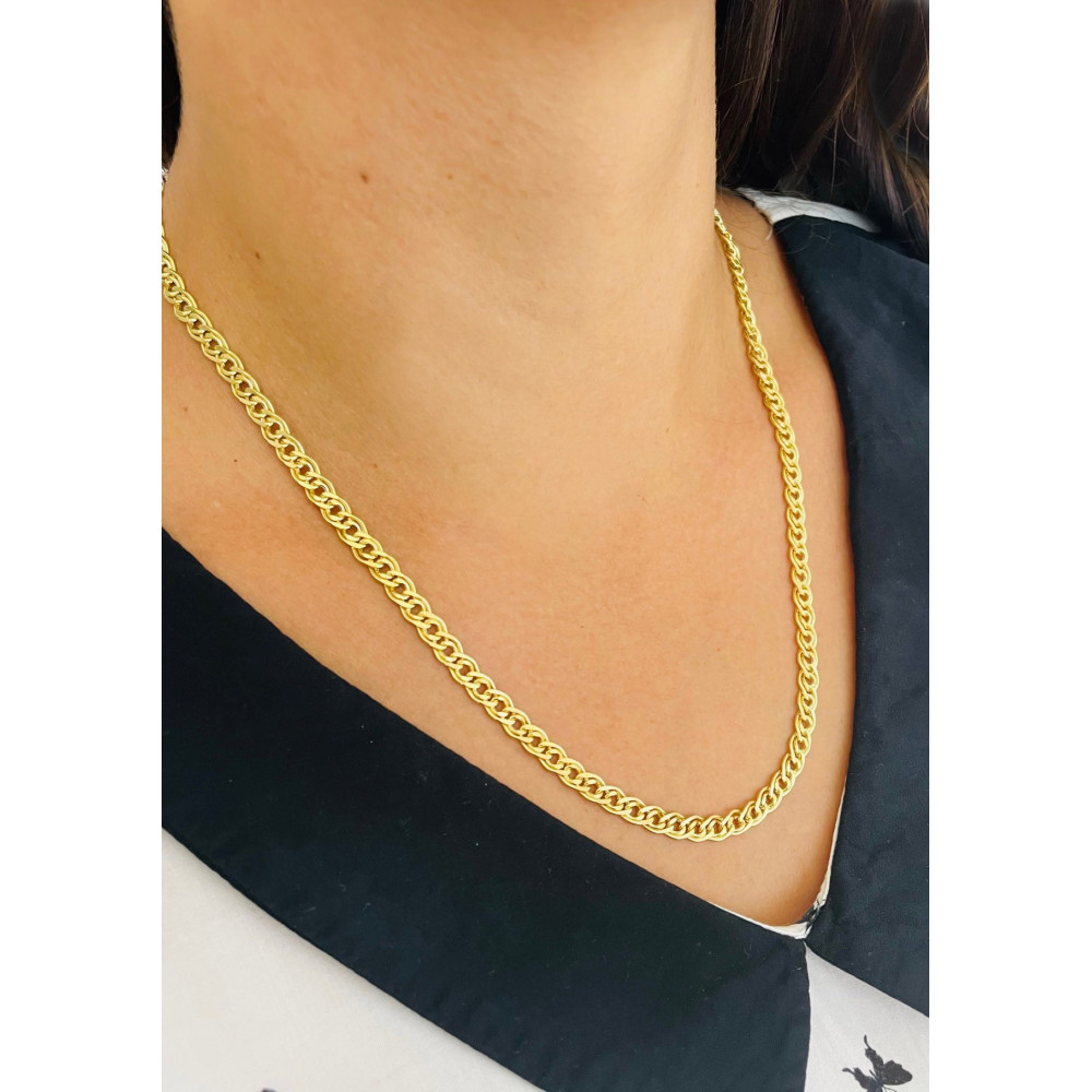 Goldkette Halskette Kette Nonnakette Doppelpanzerkette Gelbgold