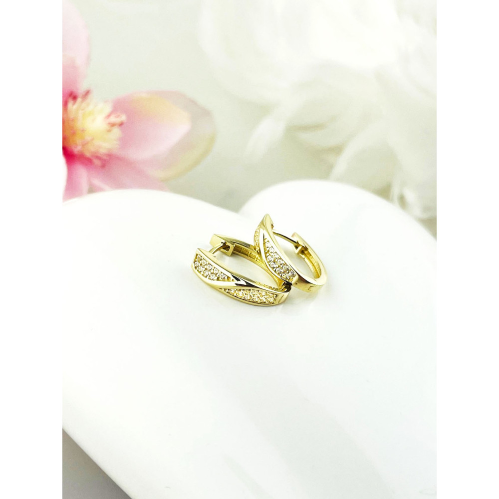 Ohrringe mit Zirkonia Ohrhänger Ohrstecker Ohrschmuck Gelbgold Paar 585er 14KT