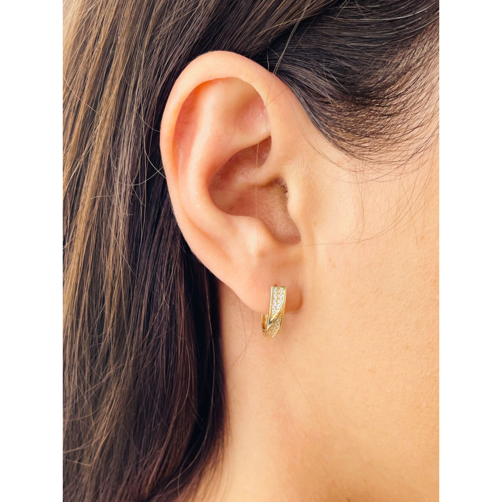 Ohrringe mit Zirkonia Ohrhänger Ohrstecker Ohrschmuck Gelbgold Paar 585er 14KT