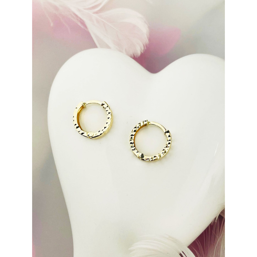 Kreis Creolen Ohrringe Ohrhänger Ohrstecker Ohrschmuck Paar Gelbgold 585er 14KT