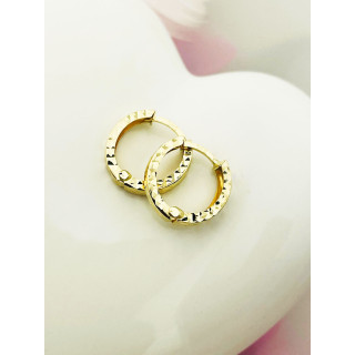 Złote kolczyki koła kółeczka frezowane