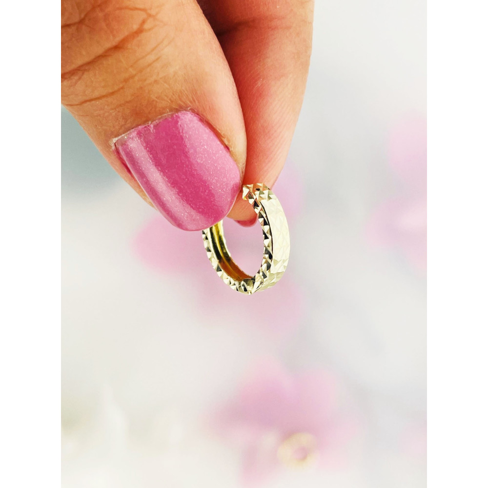 copy of Złote kolczyki kuleczki z cyrkoniami dwukolorowe