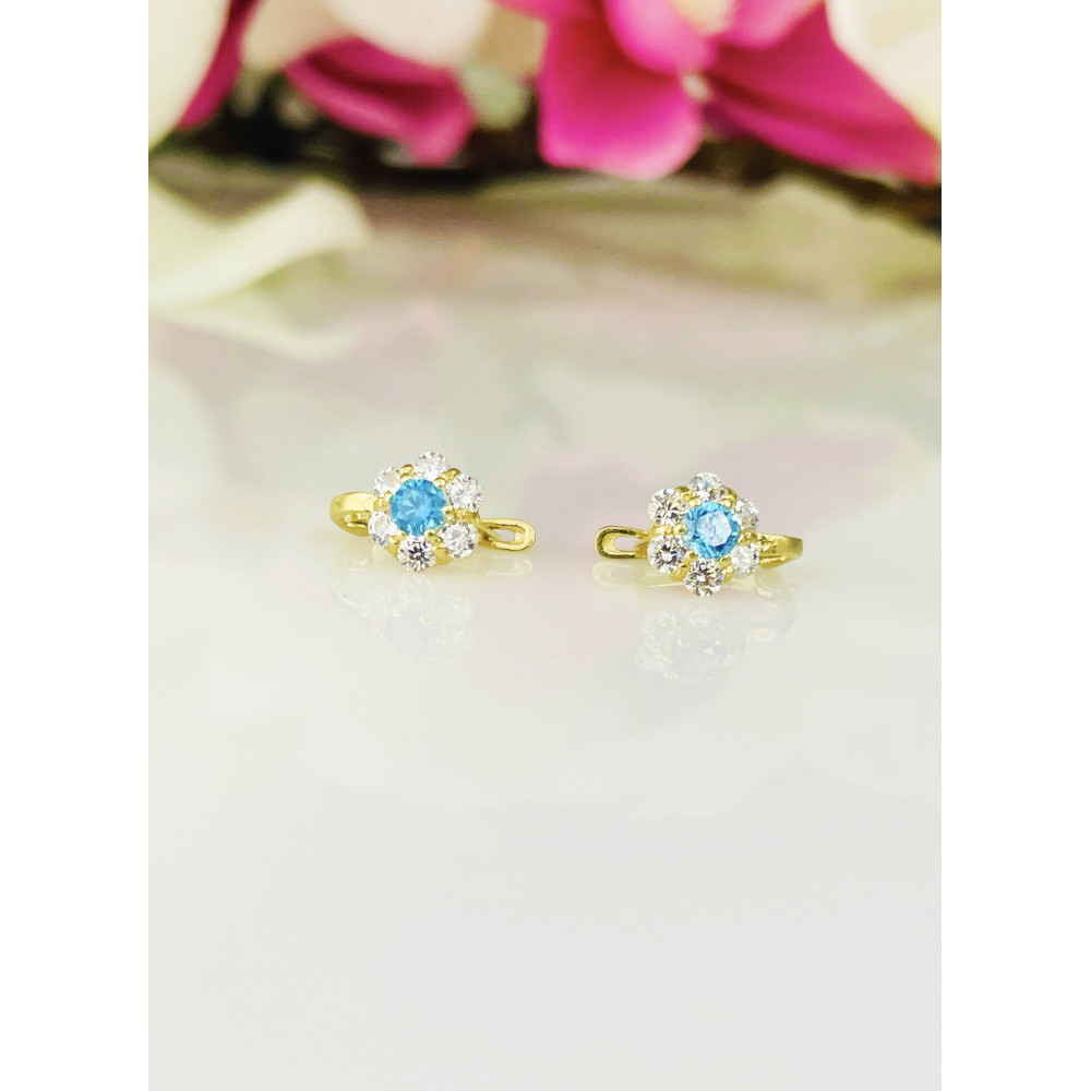 copy of Złote kolczyki kuleczki z cyrkoniami dwukolorowe