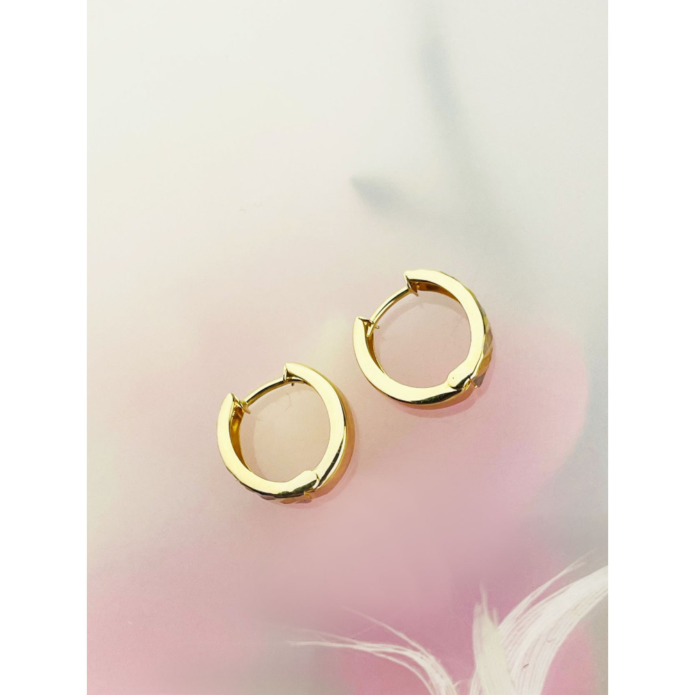 Kreis Creolen Ohrringe Ohrhänger Ohrstecker Ohrschmuck Paar Gelbgold 585er 14KT