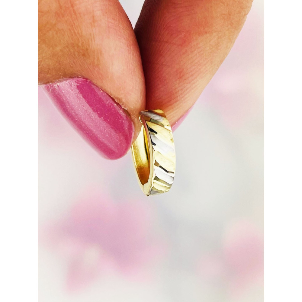 copy of Złote kolczyki kuleczki z cyrkoniami dwukolorowe