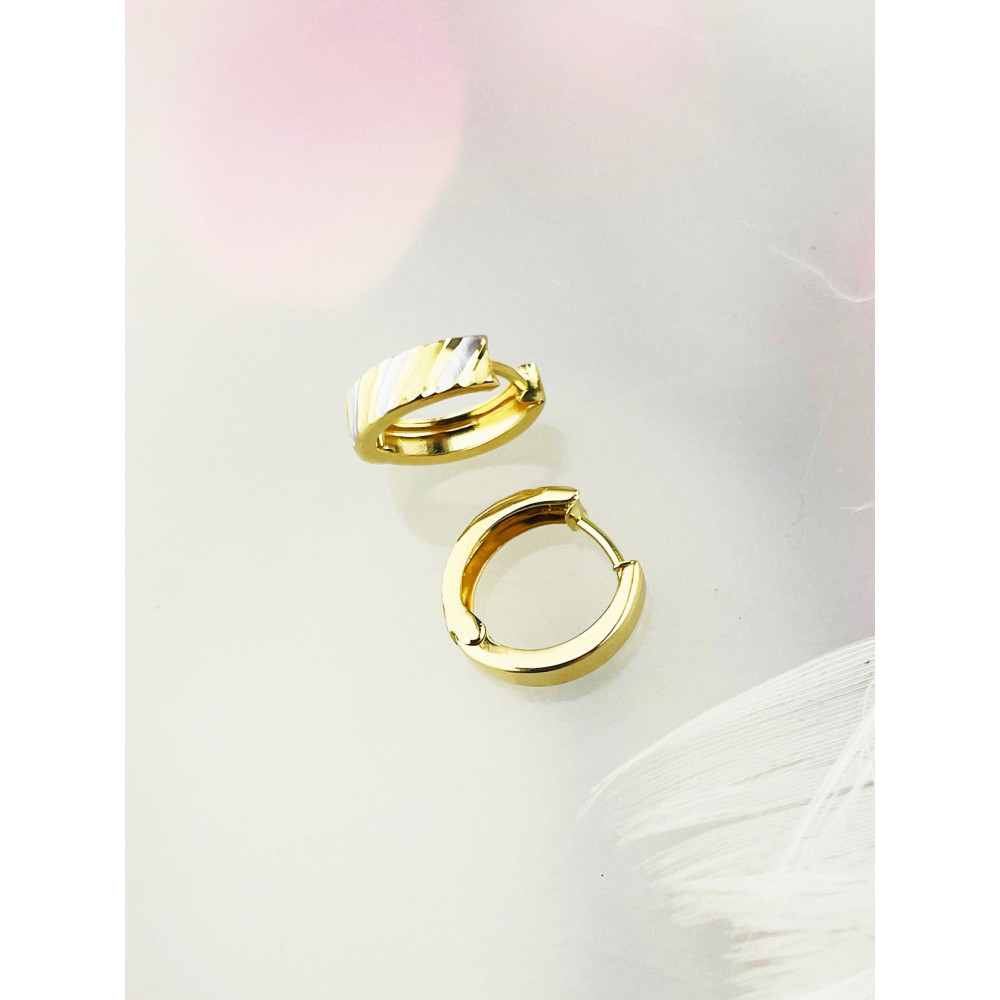 copy of Złote kolczyki kuleczki z cyrkoniami dwukolorowe