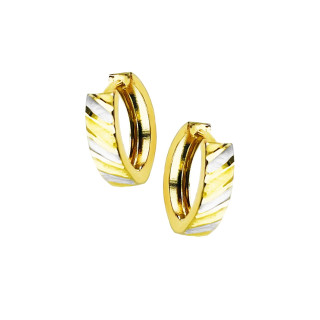 Kreis Creolen Ohrringe Ohrhänger Ohrstecker Ohrschmuck Paar Gelbgold 585er 14KT