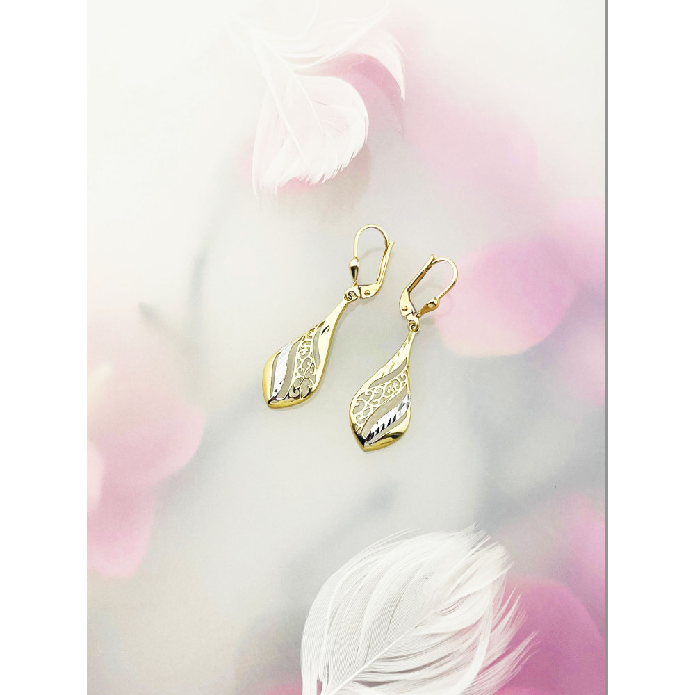 copy of Złote kolczyki kuleczki z cyrkoniami dwukolorowe