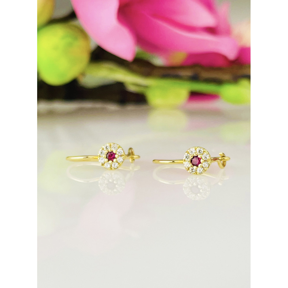 Gold Ohrringe Blumen Mit Zirkonia OhrhäACnger Ohrstecker Ohrschmuck Paar Gelbgold