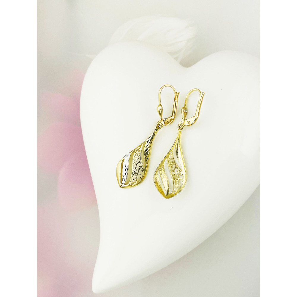 copy of Złote kolczyki kuleczki z cyrkoniami dwukolorowe