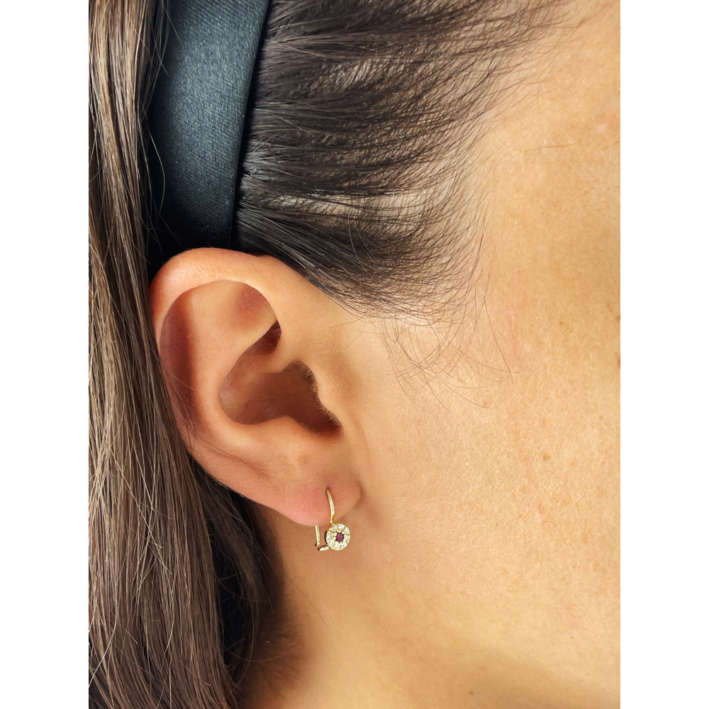 Gold Ohrringe Blumen Mit Zirkonia OhrhäACnger Ohrstecker Ohrschmuck Paar Gelbgold