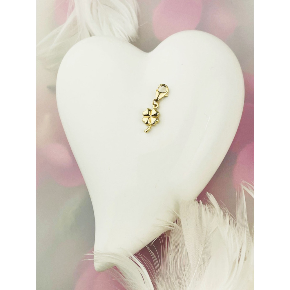 Anhänger Gelbgold Goldanhänger Kleeblatt charms 585er 14KT