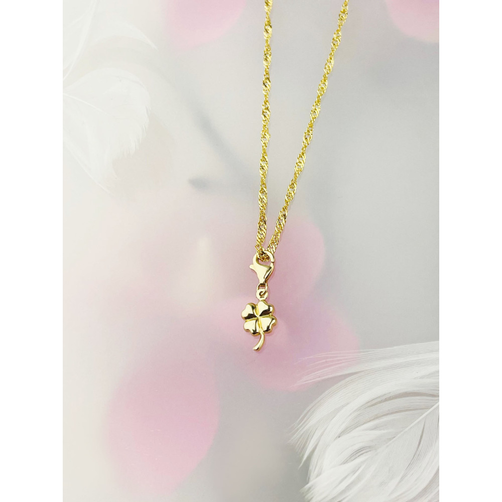 Anhänger Gelbgold Goldanhänger Kleeblatt charms 585er 14KT