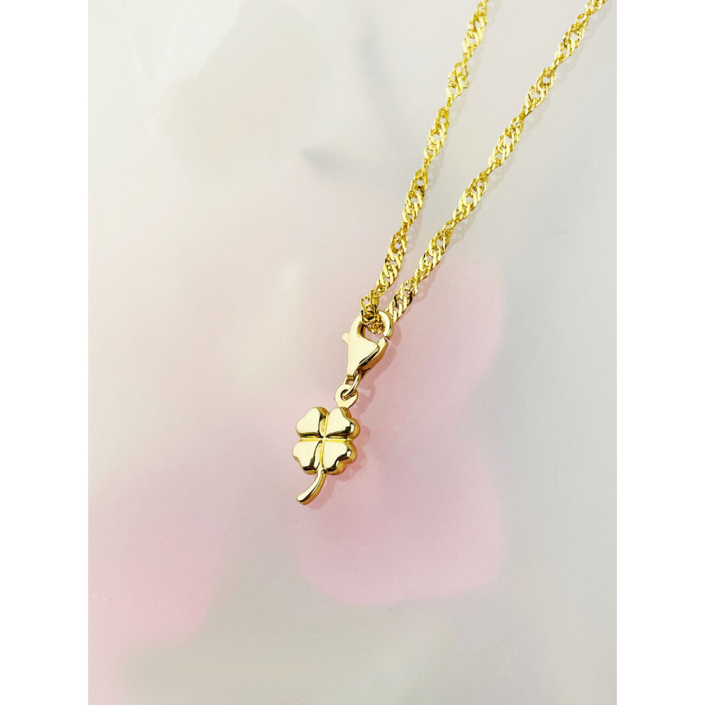 Anhänger Gelbgold Goldanhänger Kleeblatt charms 585er 14KT