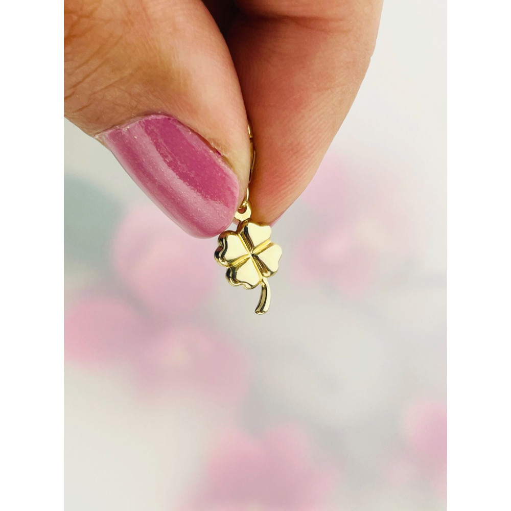 Anhänger Gelbgold Goldanhänger Kleeblatt charms 585er 14KT