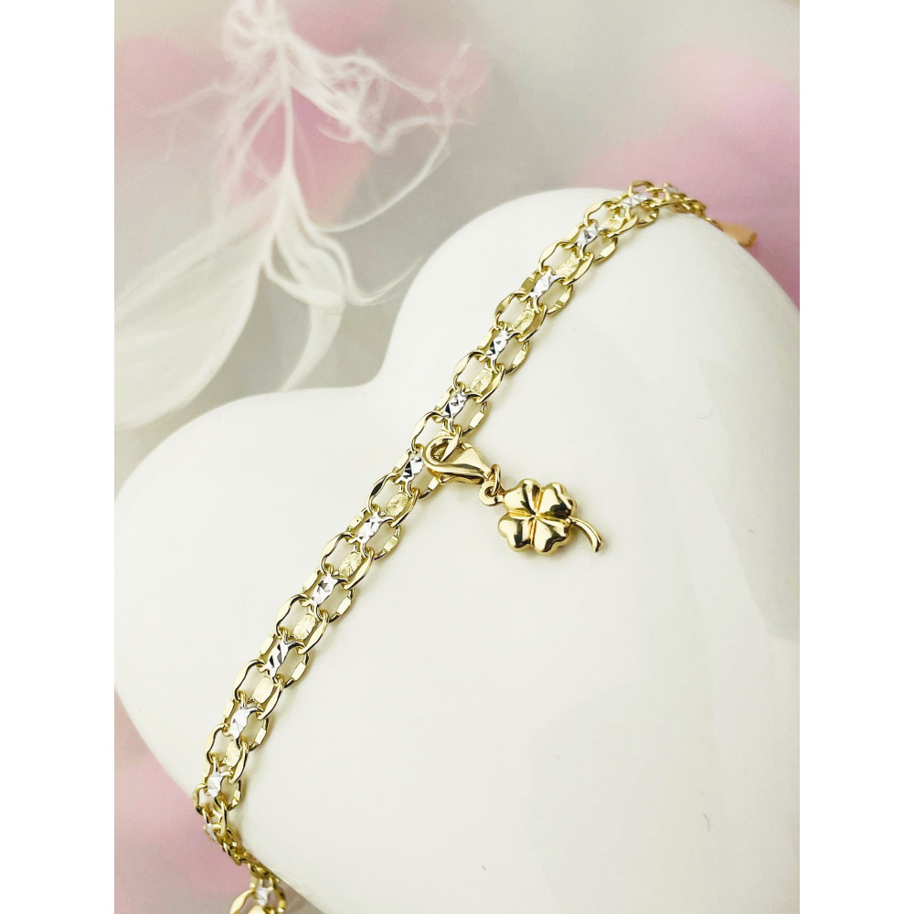 Anhänger Gelbgold Goldanhänger Kleeblatt charms 585er 14KT