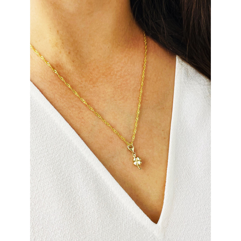 Anhänger Gelbgold Goldanhänger Kleeblatt charms 585er 14KT