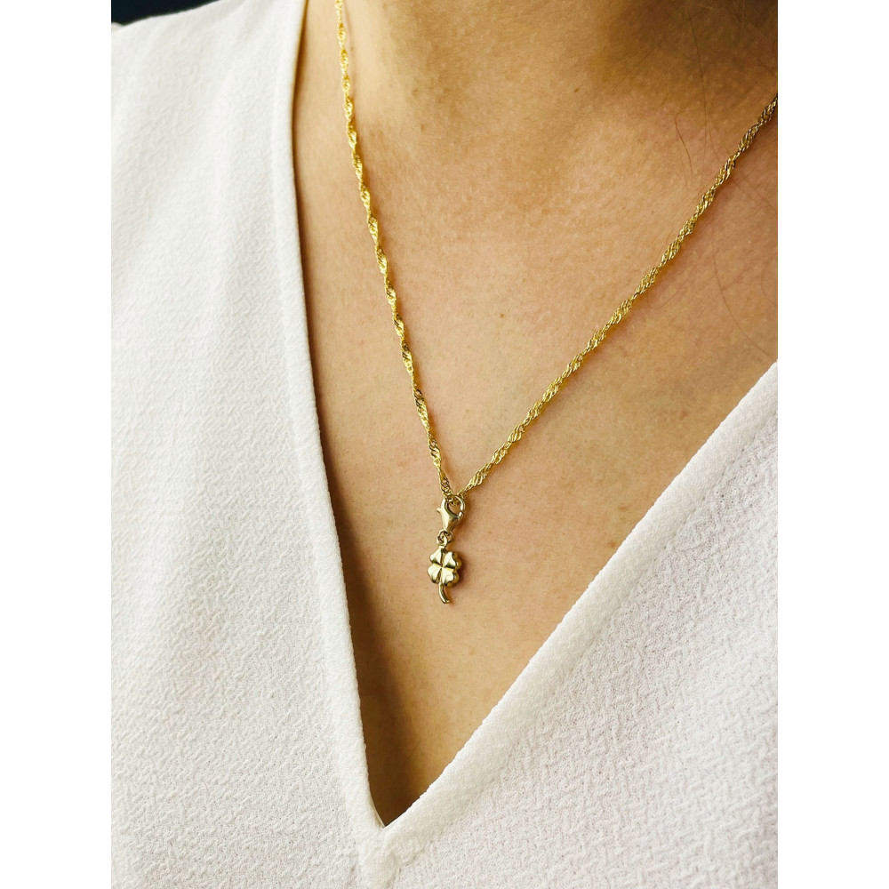 Anhänger Gelbgold Goldanhänger Kleeblatt charms 585er 14KT
