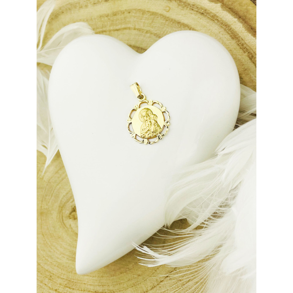 Anhänger Madonna Maria mit Jesus Goldanhänger Erstkommunion 585er 14KT