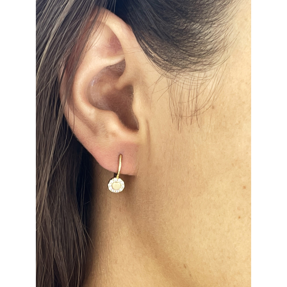 Złote kolczyki kółeczka z cyrkoniami