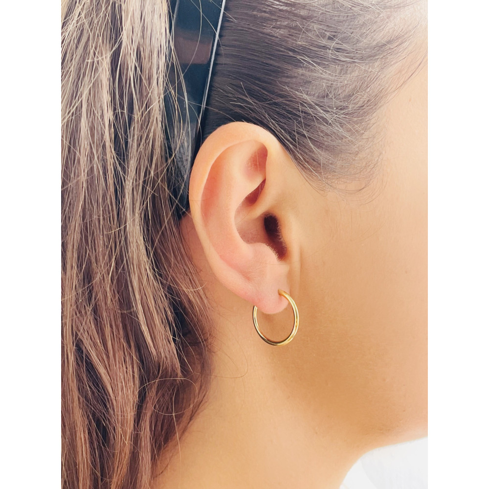 Złote kolczyki kółka koła polerowane